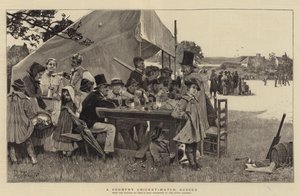 Un partido de cricket en el campo, Sussex
